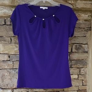 Like New Cute Fitted Top With Cutouts - Size Small